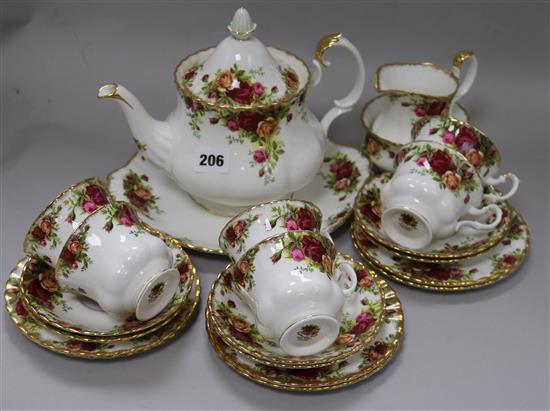 A Royal Albert Old Country Roses pattern tea set